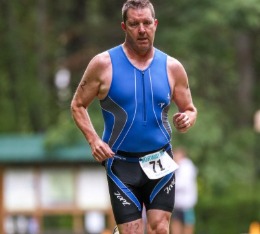 Matt on the run during a triathlon race