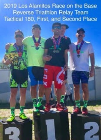 Race on the Base Triathlon Relay Podium Winning Team