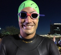 Jared is ready to swim at Ironman Arizona