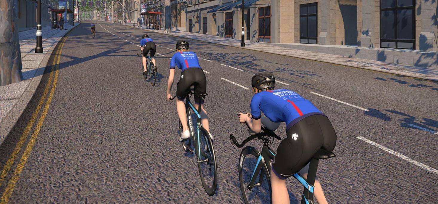 Zwift riding triathlon courses